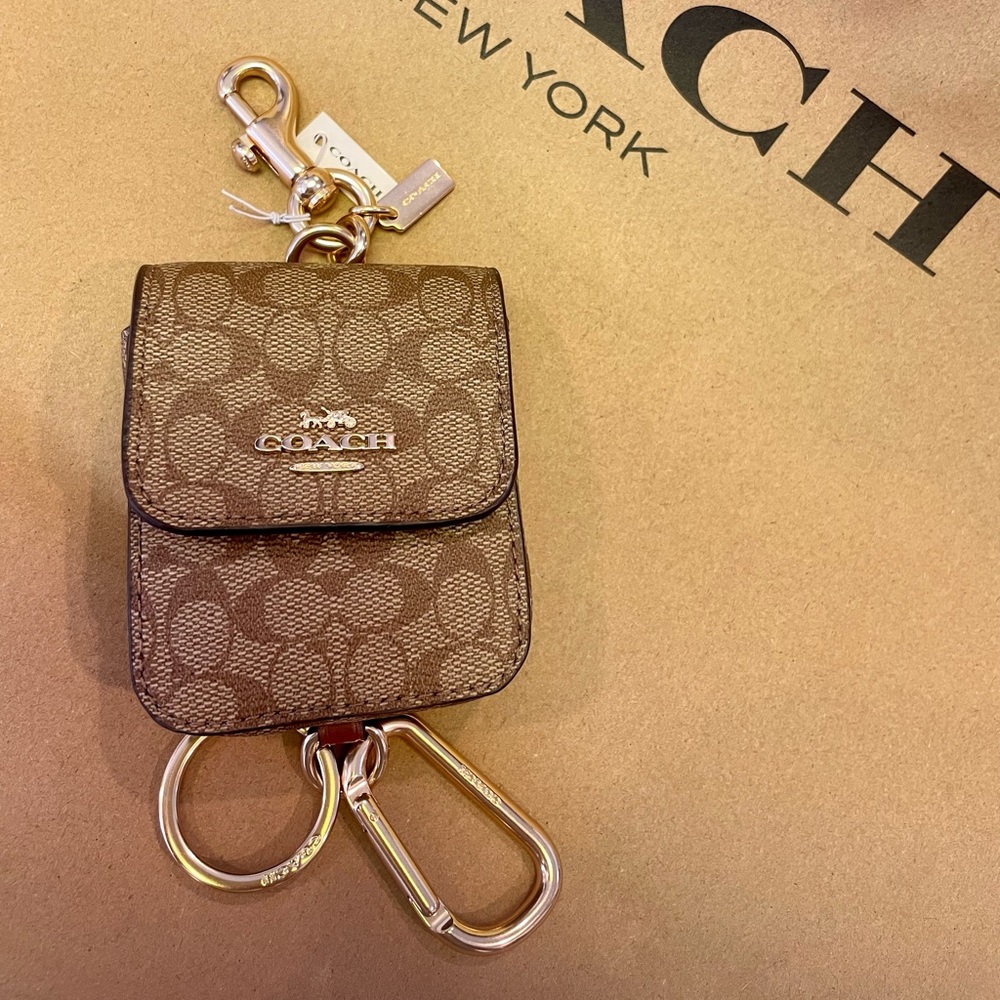 Coach Multi Attachments Case Bag Charm In Signature Canvas